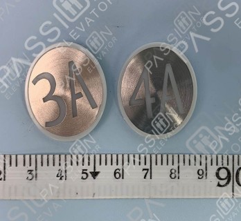KONE Button Lettering, Round, Without Braille